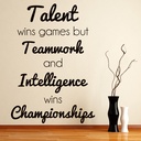 Teamwork Wins Sports Quote Wall Sticker