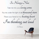 Thinking Out Loud Ed Sheeran Song Lyric Wall Sticker