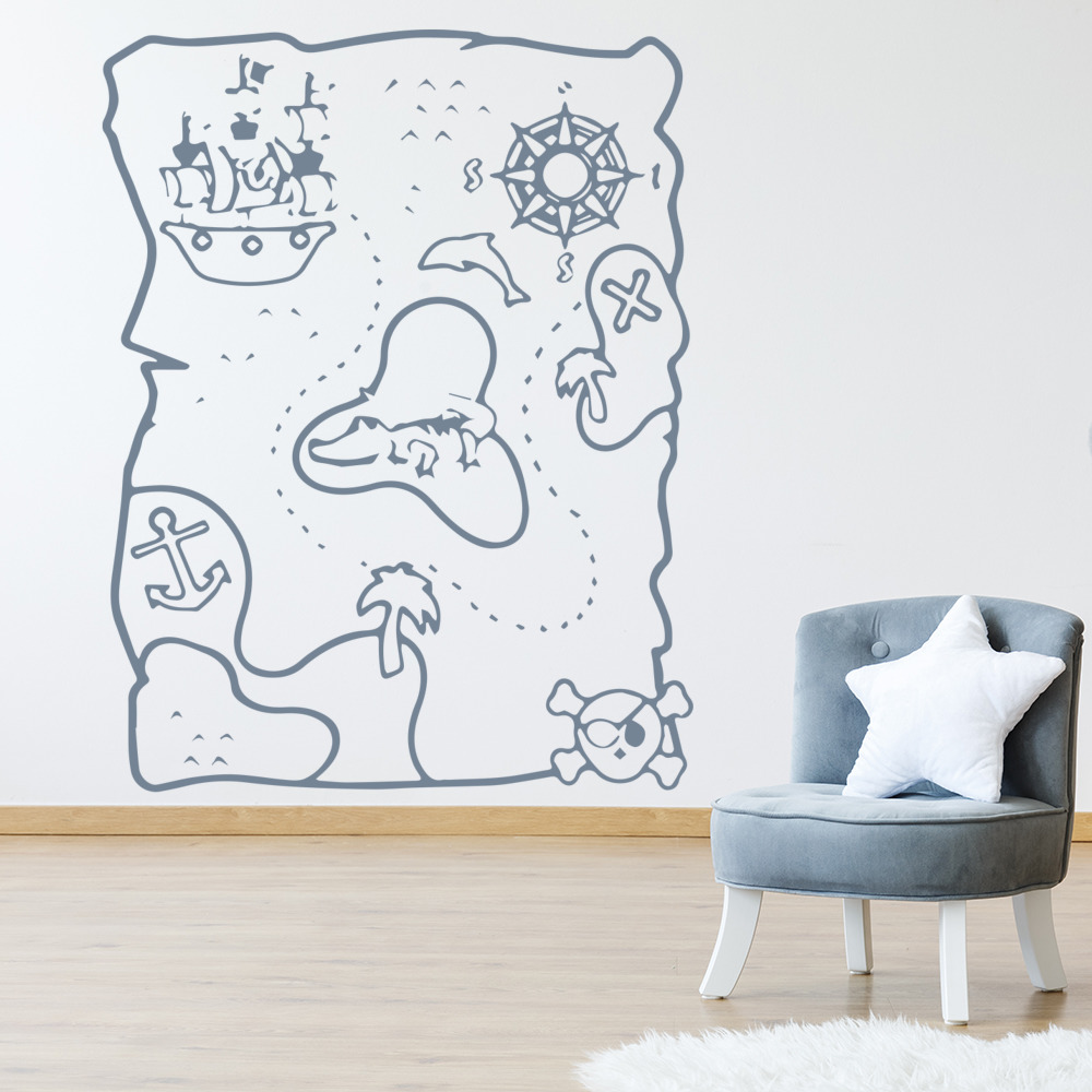 Treasure Map Pirate Wall Sticker