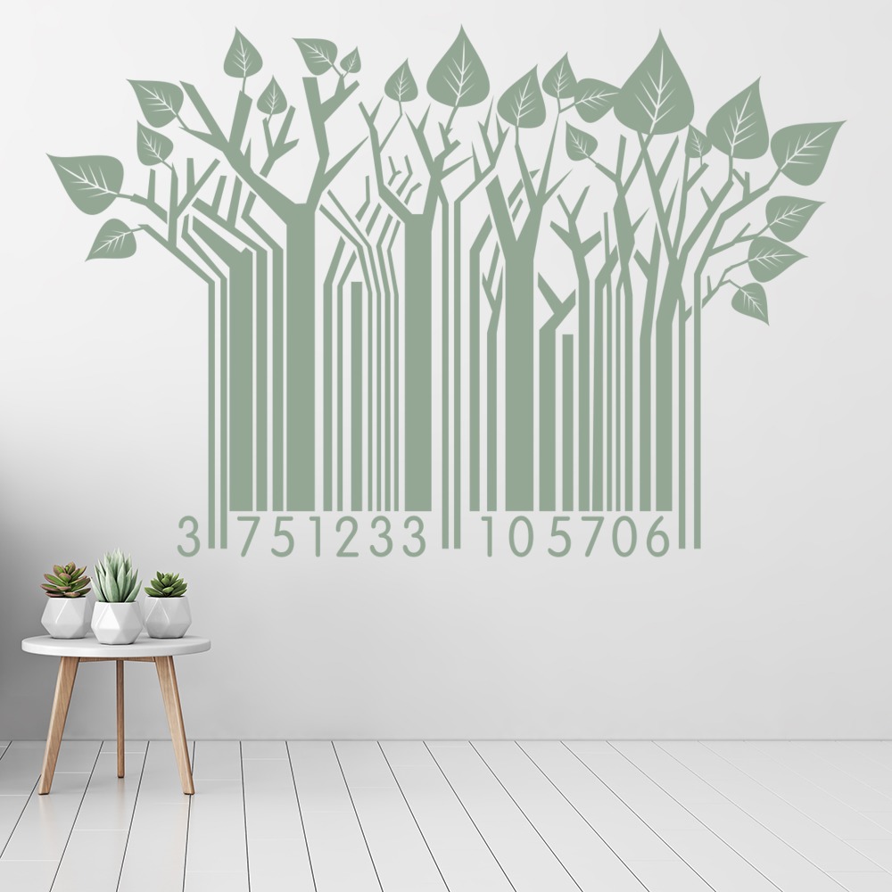 Tree Barcode Abstract Art Wall Sticker