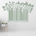 Tree Barcode Abstract Art Wall Sticker