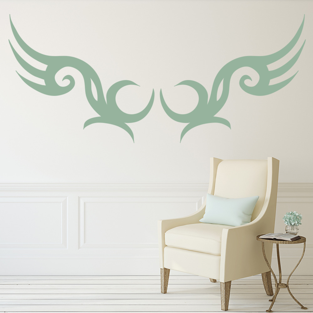 Tribal Wings Headboard Design Wall Sticker
