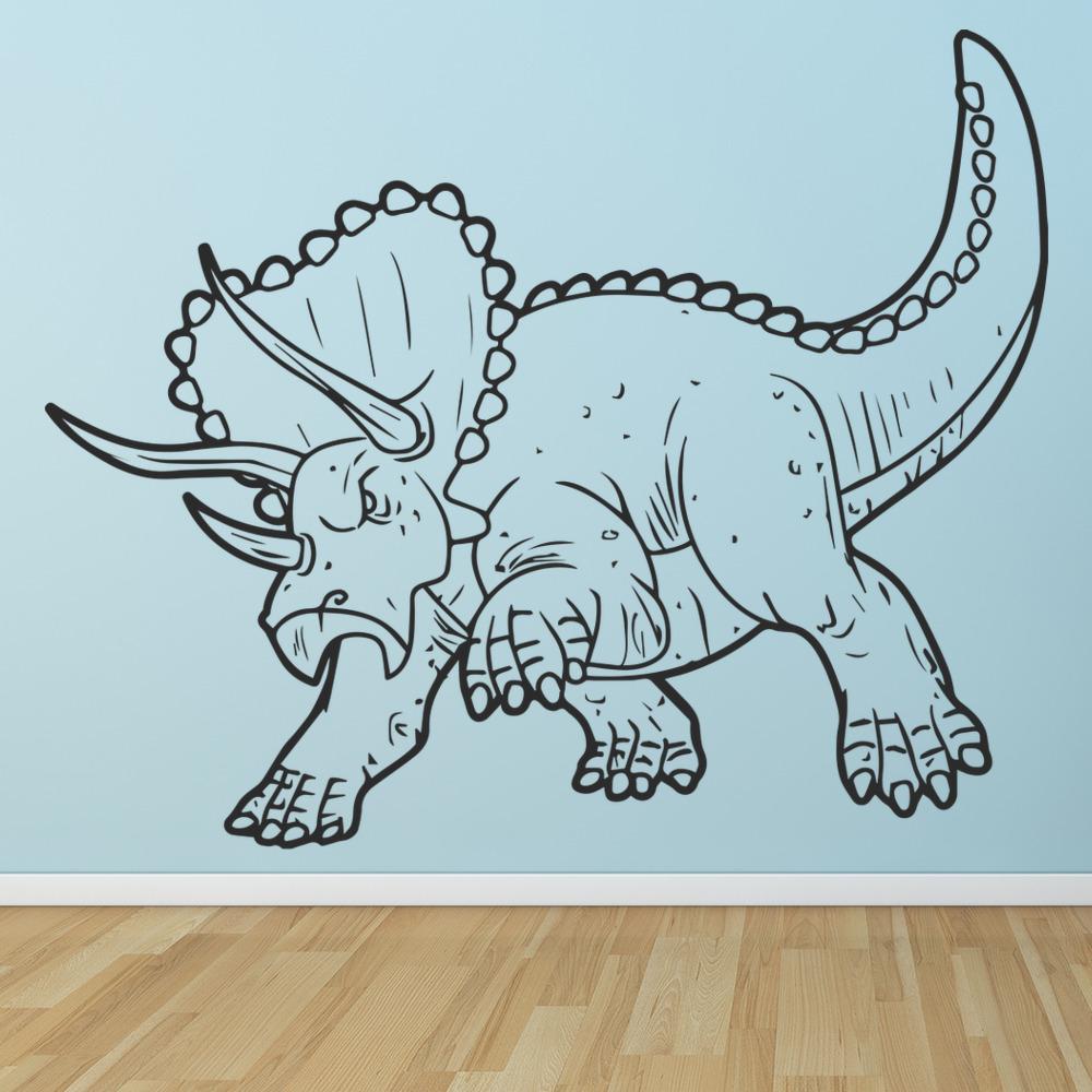 Triceratops Prehistoric Dinosaur Wall Sticker - Mod1