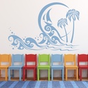 Tropical Wave Palm Tree Wall Sticker