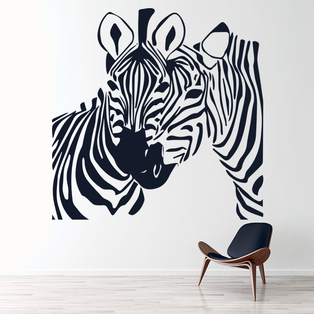 Two Zebras Safari Animals Wall Sticker