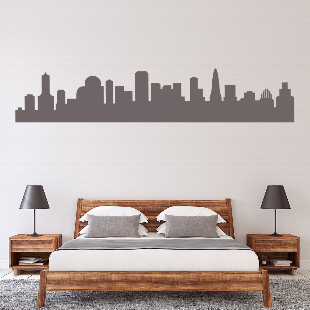 Urban City Skyline Cityscape Wall Sticker - Mod4