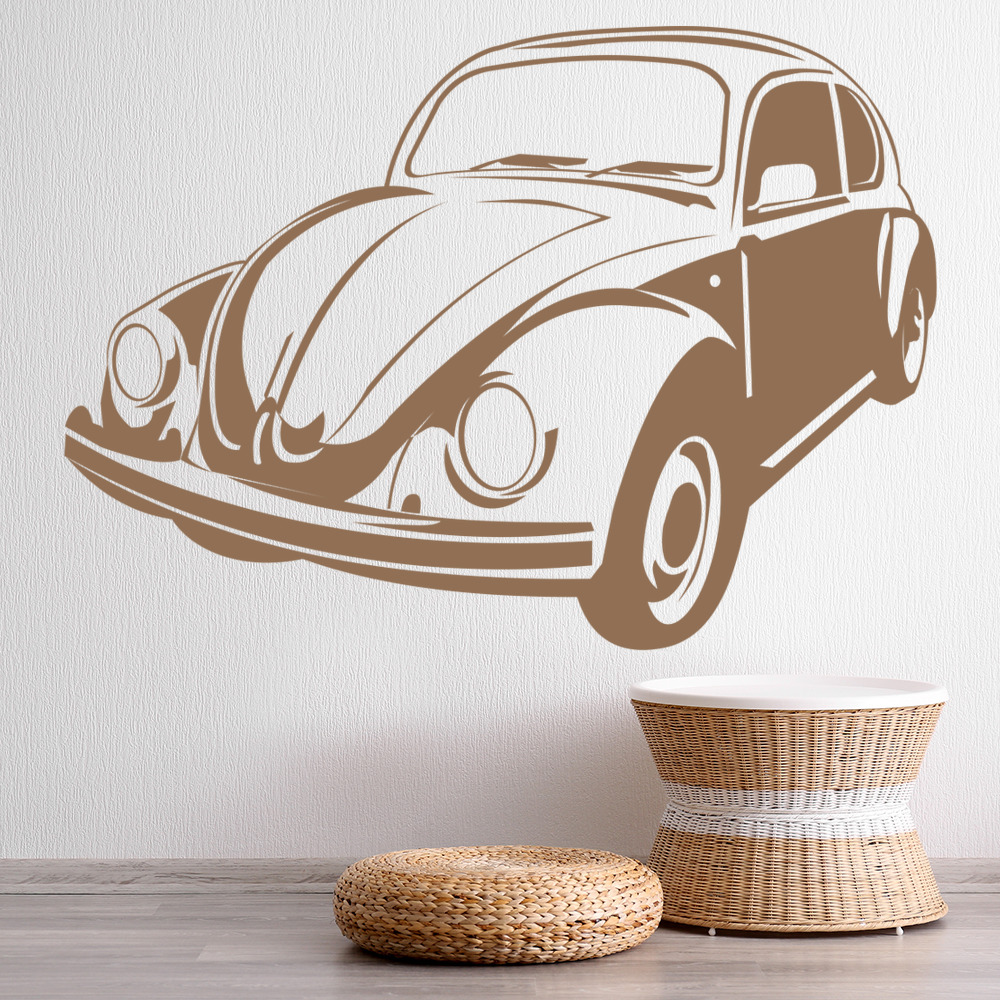 VW Beetle Car Vintage Transport Wall Sticker