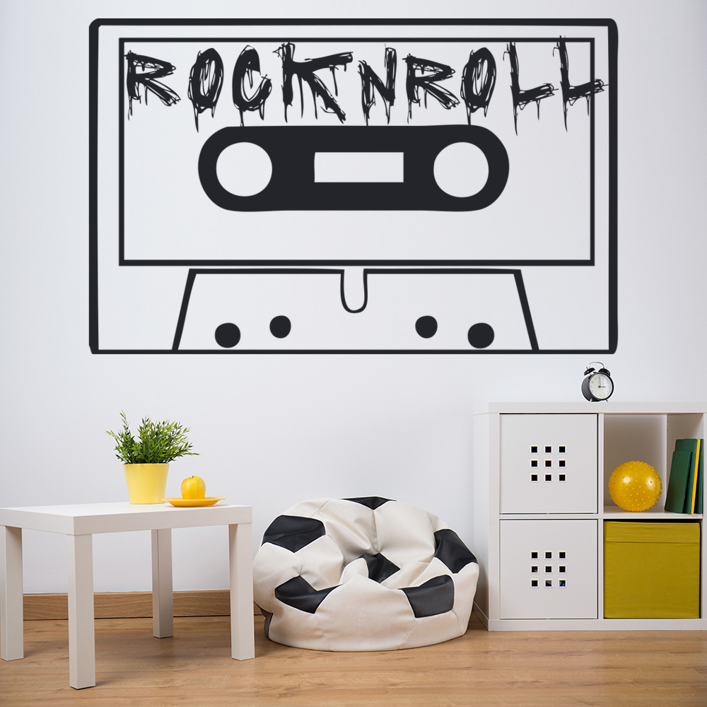 Vintage Cassette Tape Rock N Roll Wall Sticker