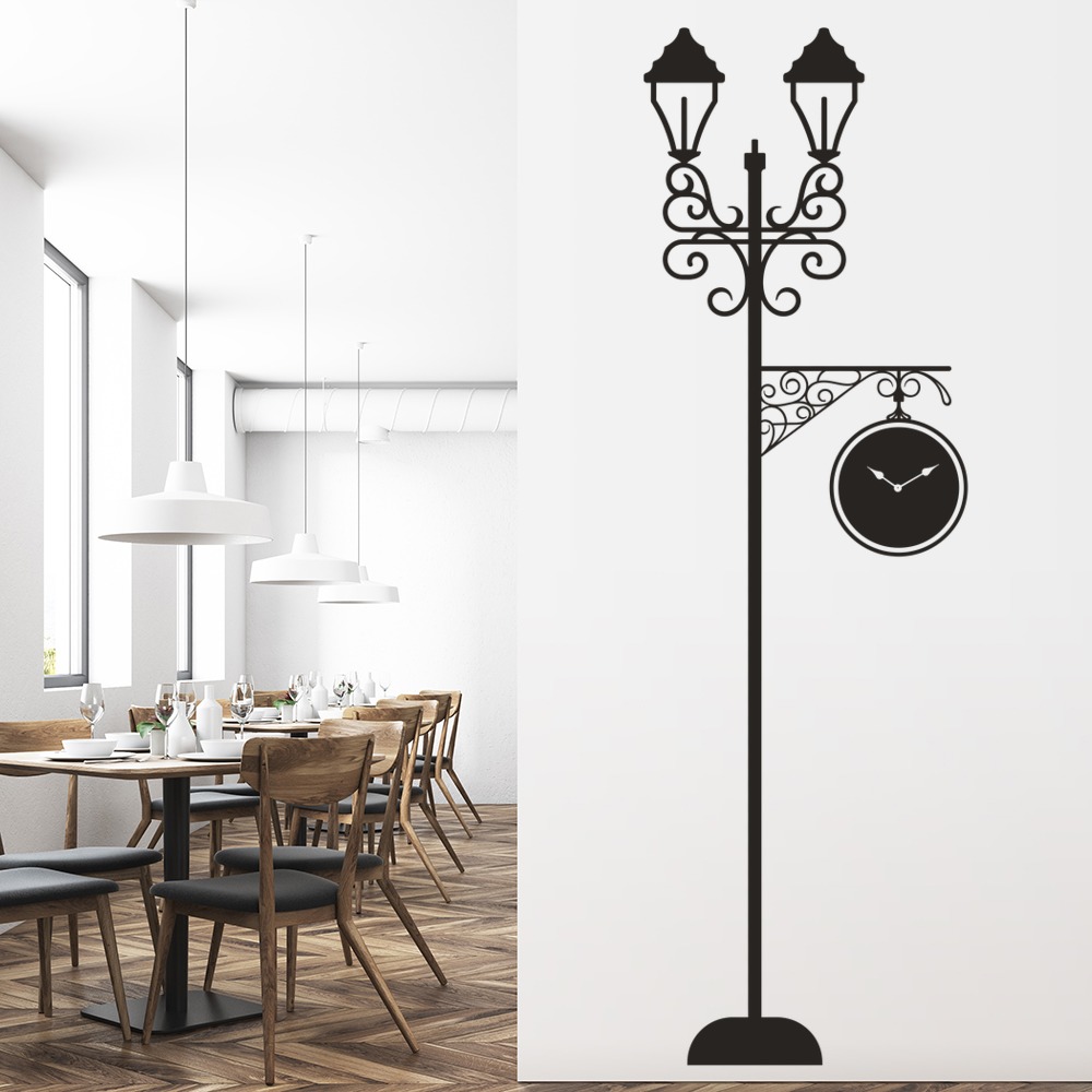 Vintage Style Lamp Post Decor Wall Sticker