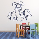 Volcano Prehistoric Dinosaur Wall Sticker