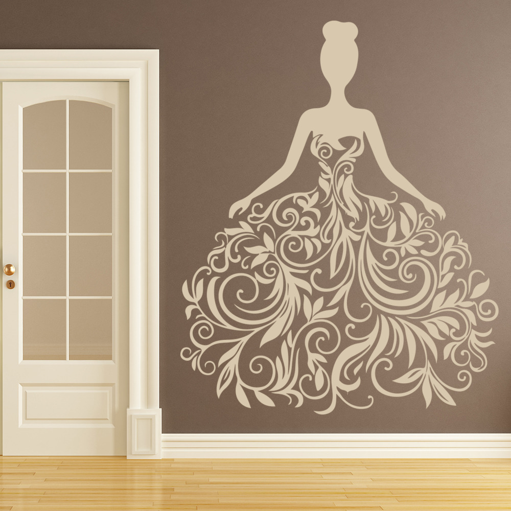 Wedding Dress Bride Gown Wall Sticker