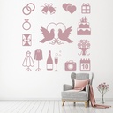 Wedding Love Engagement Wall Sticker Set