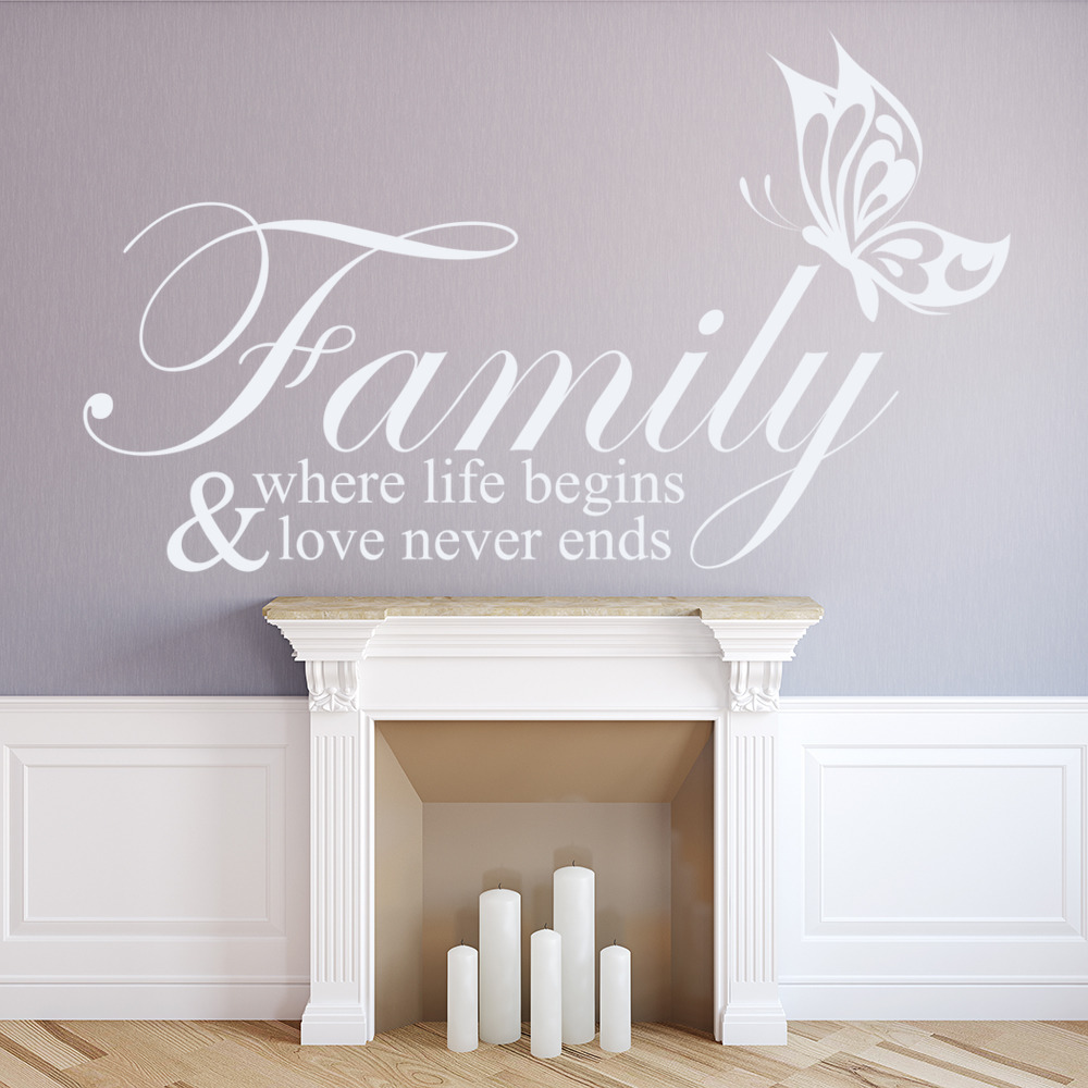 Where Life Begins Family Quote Wall Sticker - Mod6