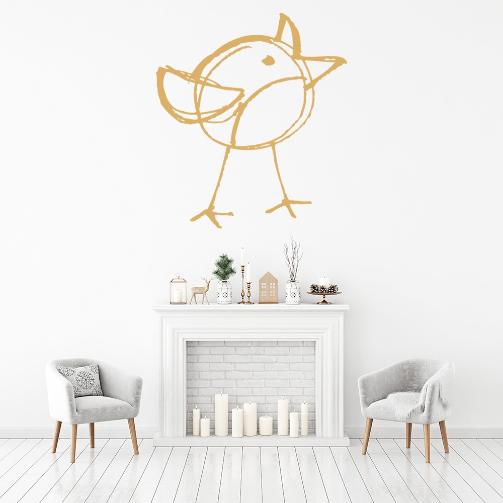 Winter Robin Christmas Wall Sticker