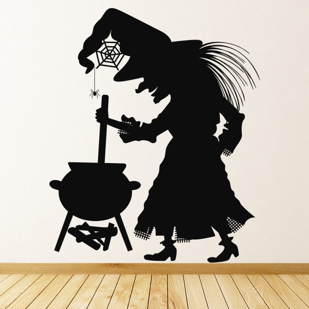 Witch Cauldron Halloween Wall Sticker - Mod7