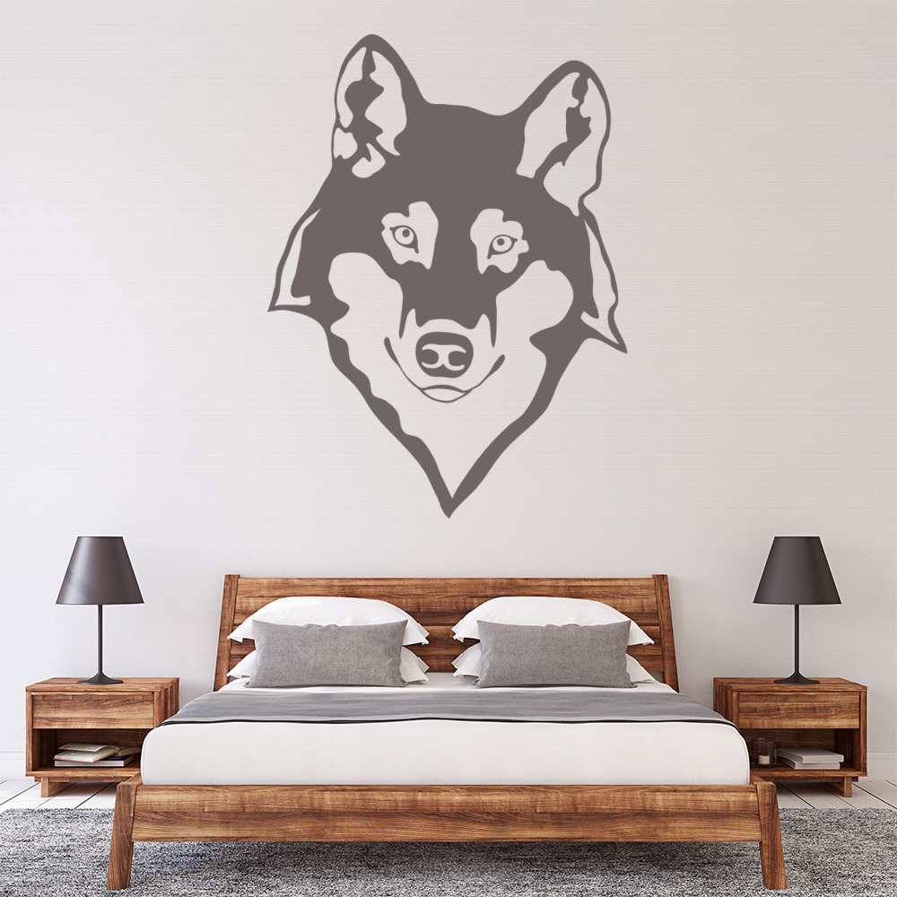 Wolf Head Wild Animals Wall Sticker - Mod1