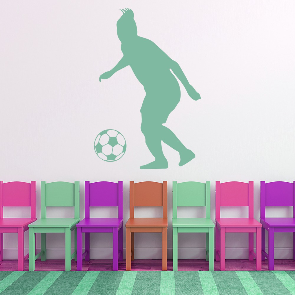 Women's Football Player Strike Wall Sticker