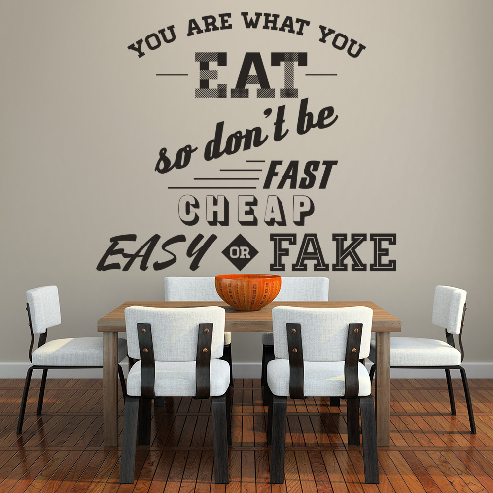 You Are What You Eat Kitchen Quote Wall Sticker