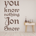 You Know Nothing Jon Snow Game Of Thrones Wall Sticker