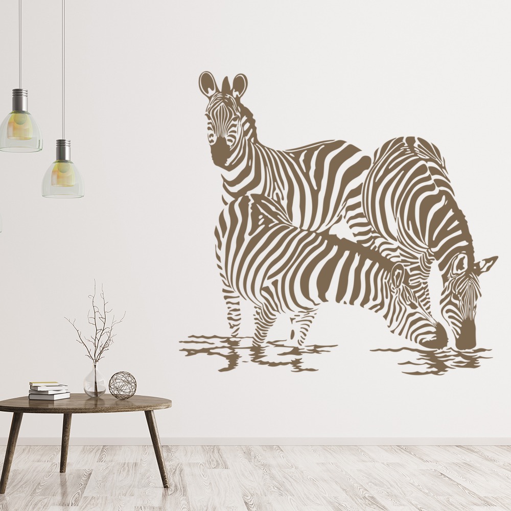Zebra Group Safari Animals Wall Sticker