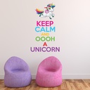 Keep Calm Quote Rainbow Unicorn Wall Sticker