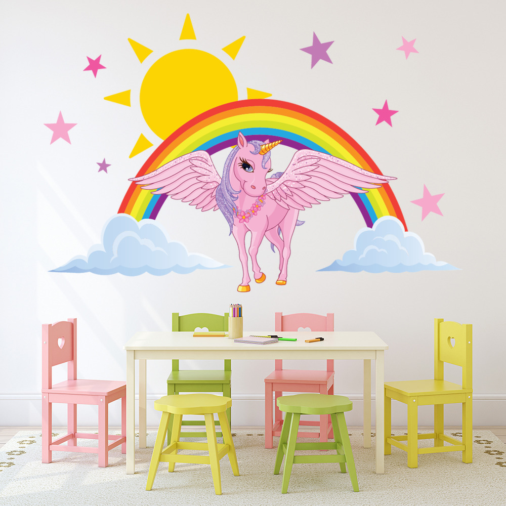 Unicorn Sun & Rainbow Wall Sticker