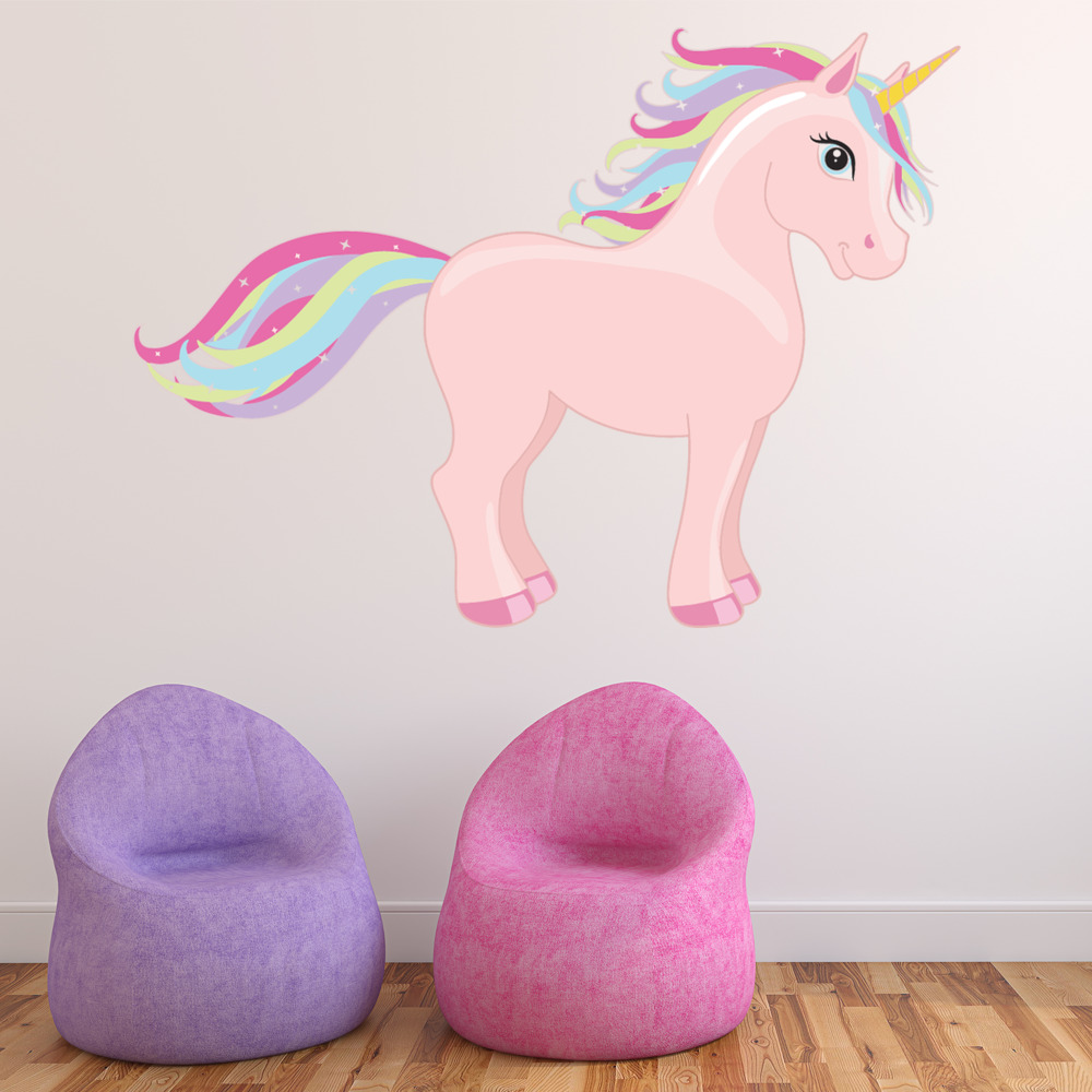 Pink Unicorn Rainbow Sparkle Wall Sticker