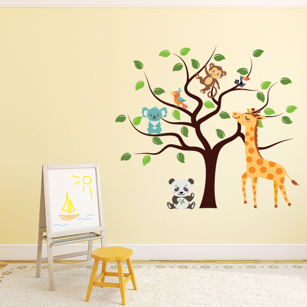 jungle Animal Tree Nursery Wall Sticker