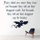 Fairytales Are True Dragon Quote Wall Sticker