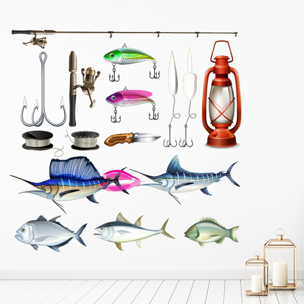 Fishing Equipment Fisherman Wall Sticker