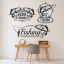 Gone Fishing Fisherman Wall Sticker Set