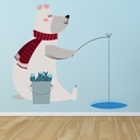Polar Bear Fishing Wall Sticker
