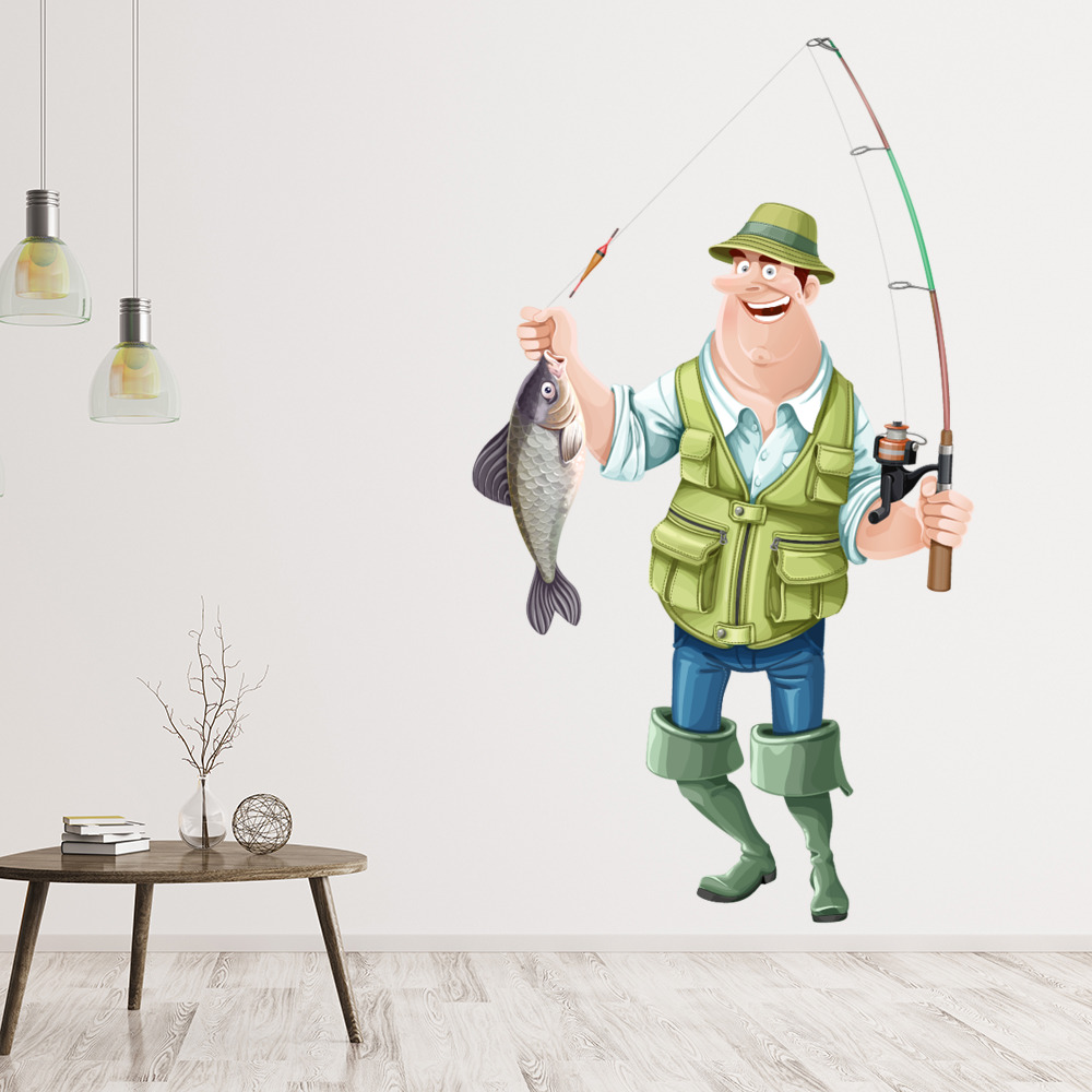 Fisherman Big Catch Fishing Wall Sticker