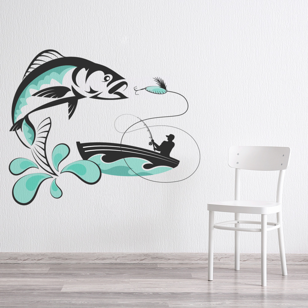 Big Catch Fish Fishing Wall Sticker