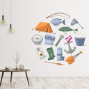 Fishing Fishnet Anchor Wall Sticker Set