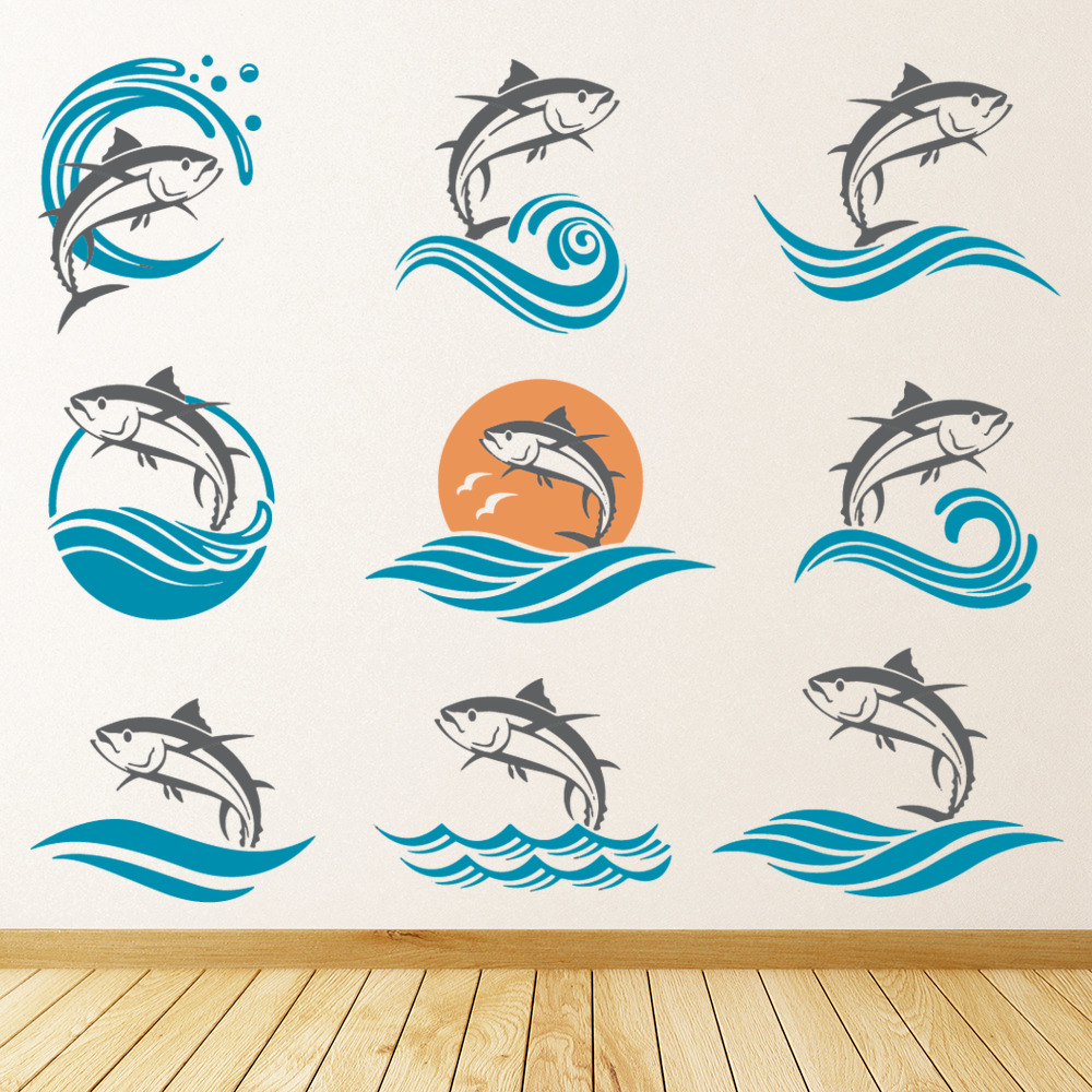 Tuna Fish Fishing Wall Sticker Set