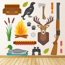 Hunting Stag Gun Wall Sticker Set