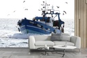 Fishing Boat Ocean Sea Wall Mural Wallpaper