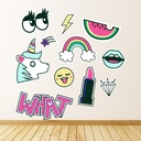 Unicorn Emoji Wall Sticker Set