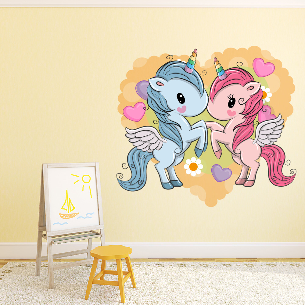 Love Heart Unicorns Wall Sticker