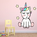 Cute Unicorn & Stars Wall Sticker