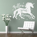 Follow Your Dreams Unicorn Quote Wall Sticker