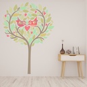Love Birds Green Tree Wall Sticker