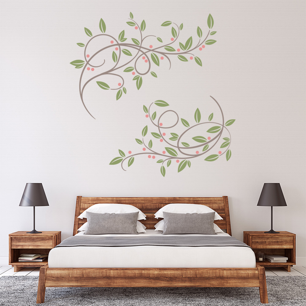 Green Floral Vine Decorative Flower Wall Sticker