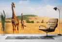 Giraffes On Safari Wall Mural Wallpaper