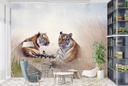 Two Tigers Wall Mural Wallpaper