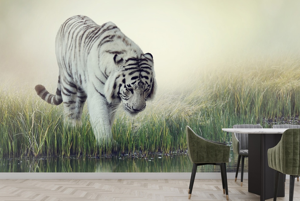 The White Tiger Wall Mural Wallpaper