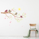 Summer Birds Tree Branch Wall Sticker
