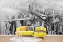 DC-3 Airplane Over New York Wall Mural Wallpaper