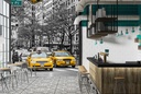 Yellow Taxi Cabs New York Wall Mural Wallpaper